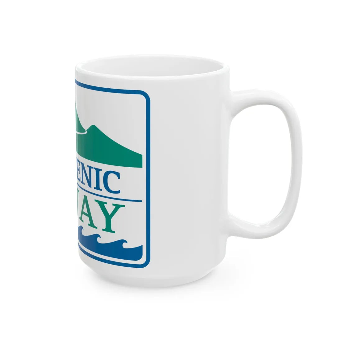 North Carolina Scenic Byway (North Carolina) (Road Sign) White Coffee Mug - Go Mug Yourself