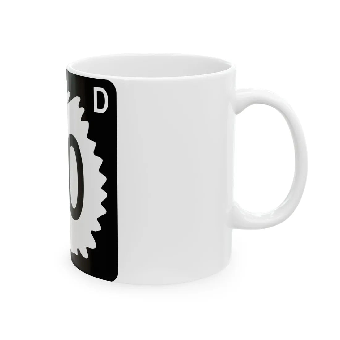 North Dakota 00 template (North Dakota) (Road Sign) White Coffee Mug - Go Mug Yourself