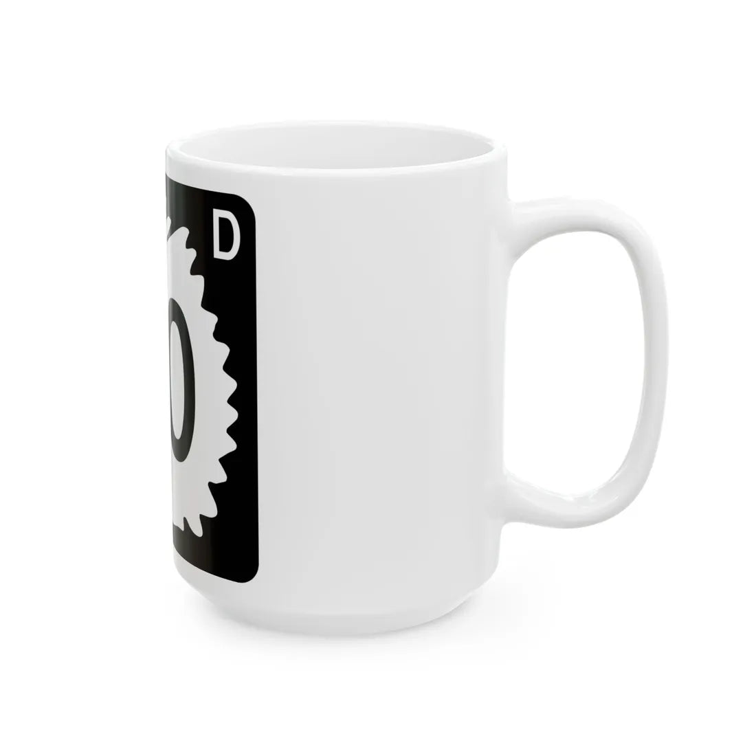 North Dakota 00 template (North Dakota) (Road Sign) White Coffee Mug - Go Mug Yourself