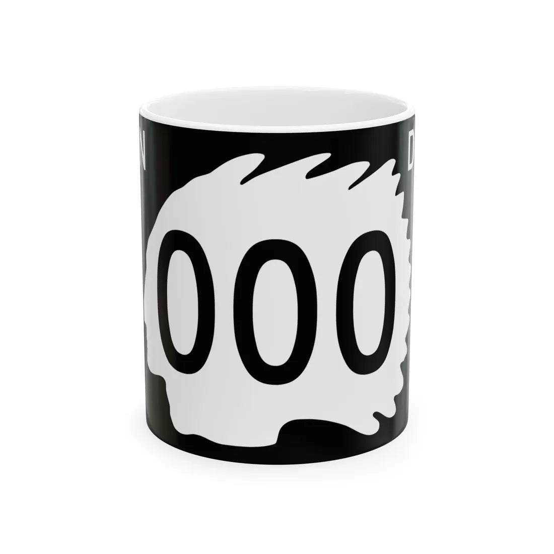North Dakota 000 template (North Dakota) (Road Sign) White Coffee Mug 11oz - Go Mug Yourself
