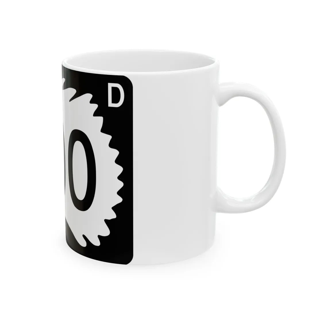 North Dakota 000 template (North Dakota) (Road Sign) White Coffee Mug - Go Mug Yourself
