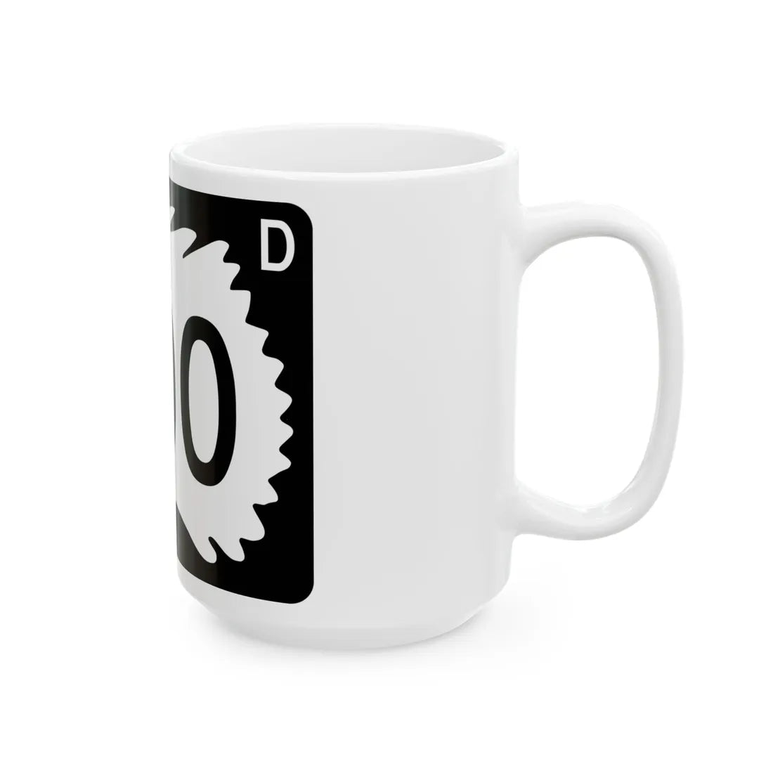North Dakota 000 template (North Dakota) (Road Sign) White Coffee Mug - Go Mug Yourself