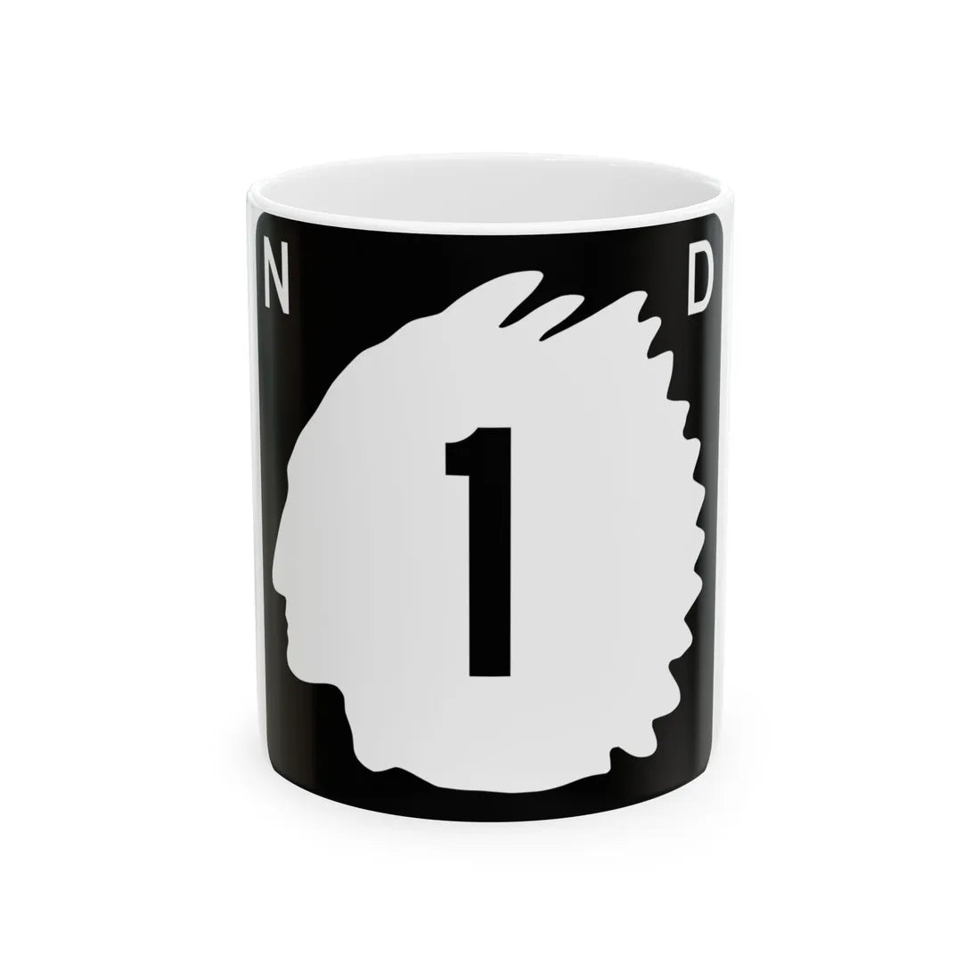 North Dakota 1 (North Dakota) (Road Sign) White Coffee Mug 11oz - Go Mug Yourself