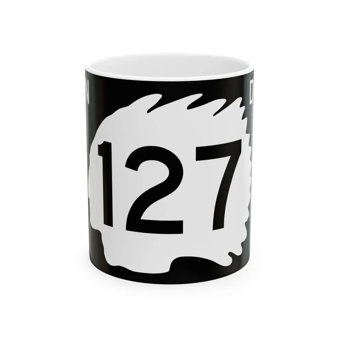 North Dakota 127 (North Dakota) (Road Sign) White Coffee Mug 11oz - Go Mug Yourself
