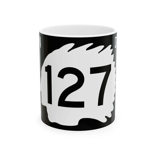 North Dakota 127 (North Dakota) (Road Sign) White Coffee Mug 11oz - Go Mug Yourself