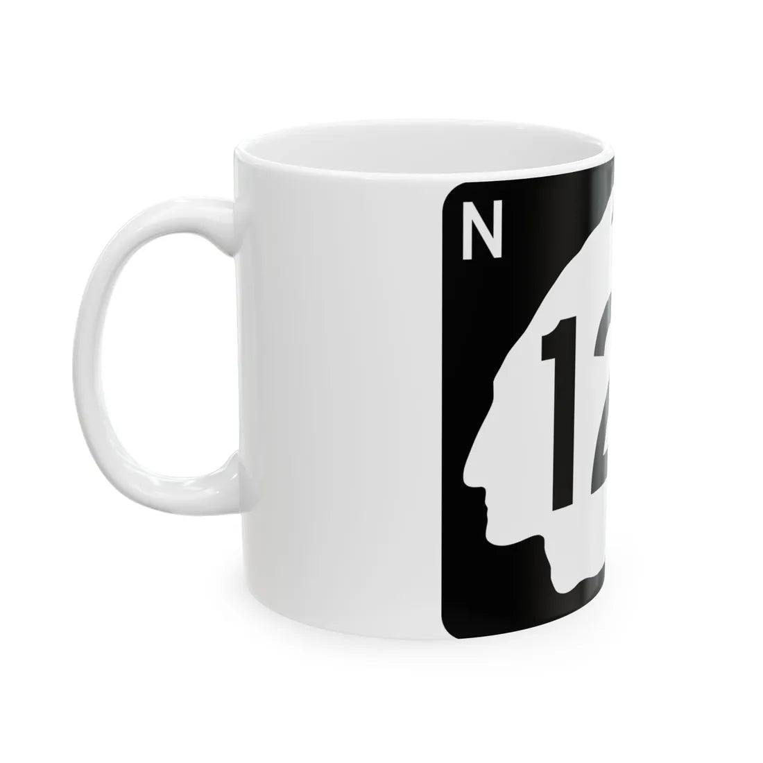 North Dakota 127 (North Dakota) (Road Sign) White Coffee Mug - Go Mug Yourself