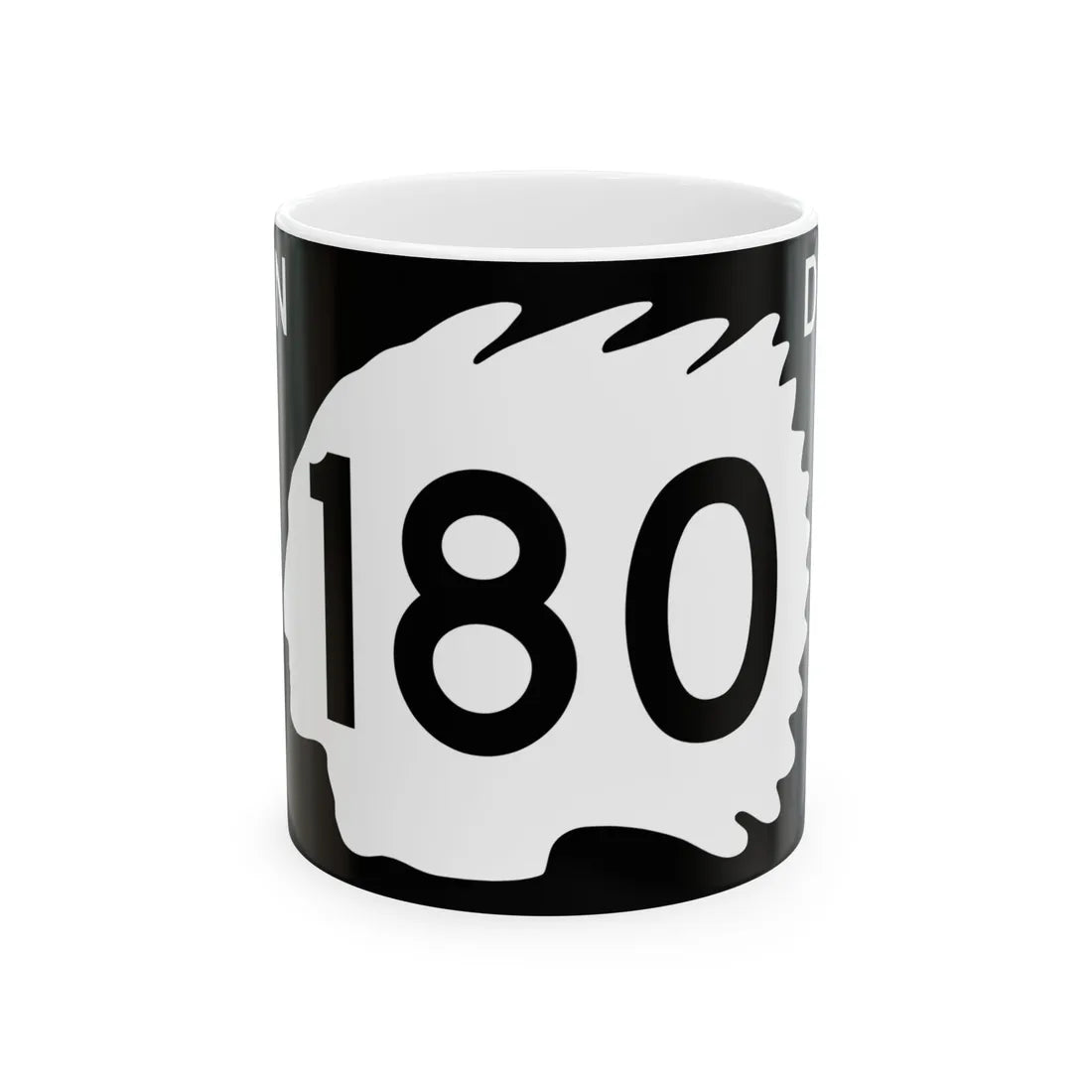 North Dakota 180 (North Dakota) (Road Sign) White Coffee Mug 11oz - Go Mug Yourself