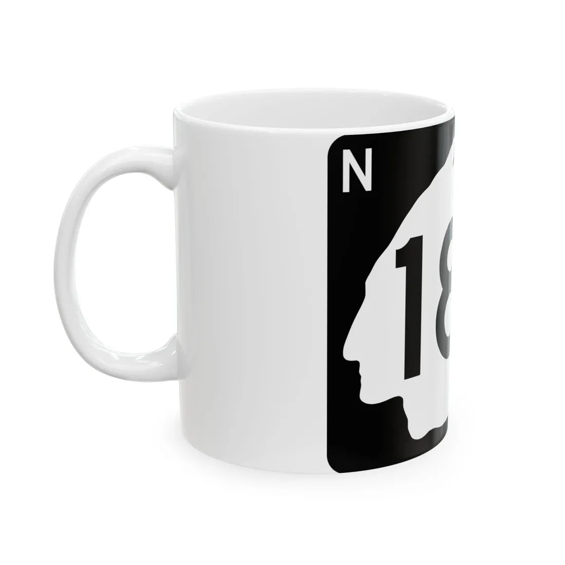 North Dakota 180 (North Dakota) (Road Sign) White Coffee Mug - Go Mug Yourself