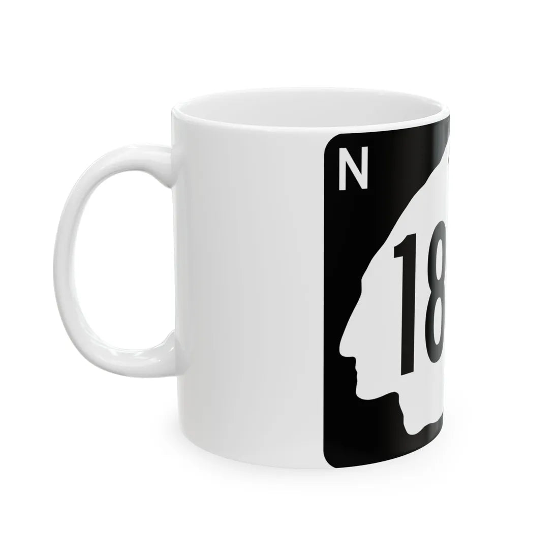 North Dakota 1804 (North Dakota) (Road Sign) White Coffee Mug - Go Mug Yourself