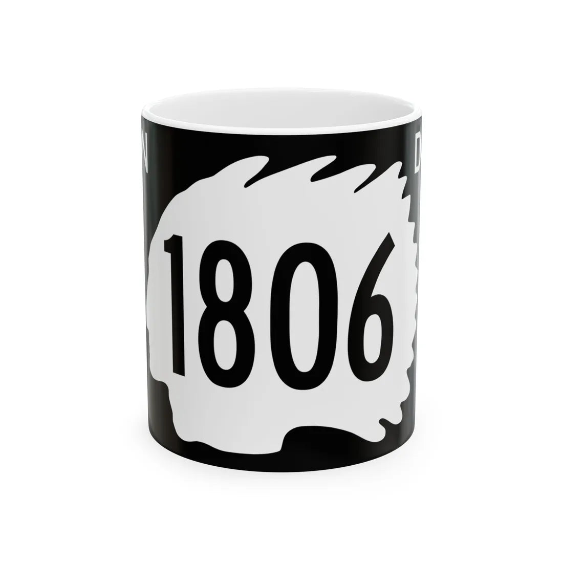 North Dakota 1806 (North Dakota) (Road Sign) White Coffee Mug 11oz - Go Mug Yourself