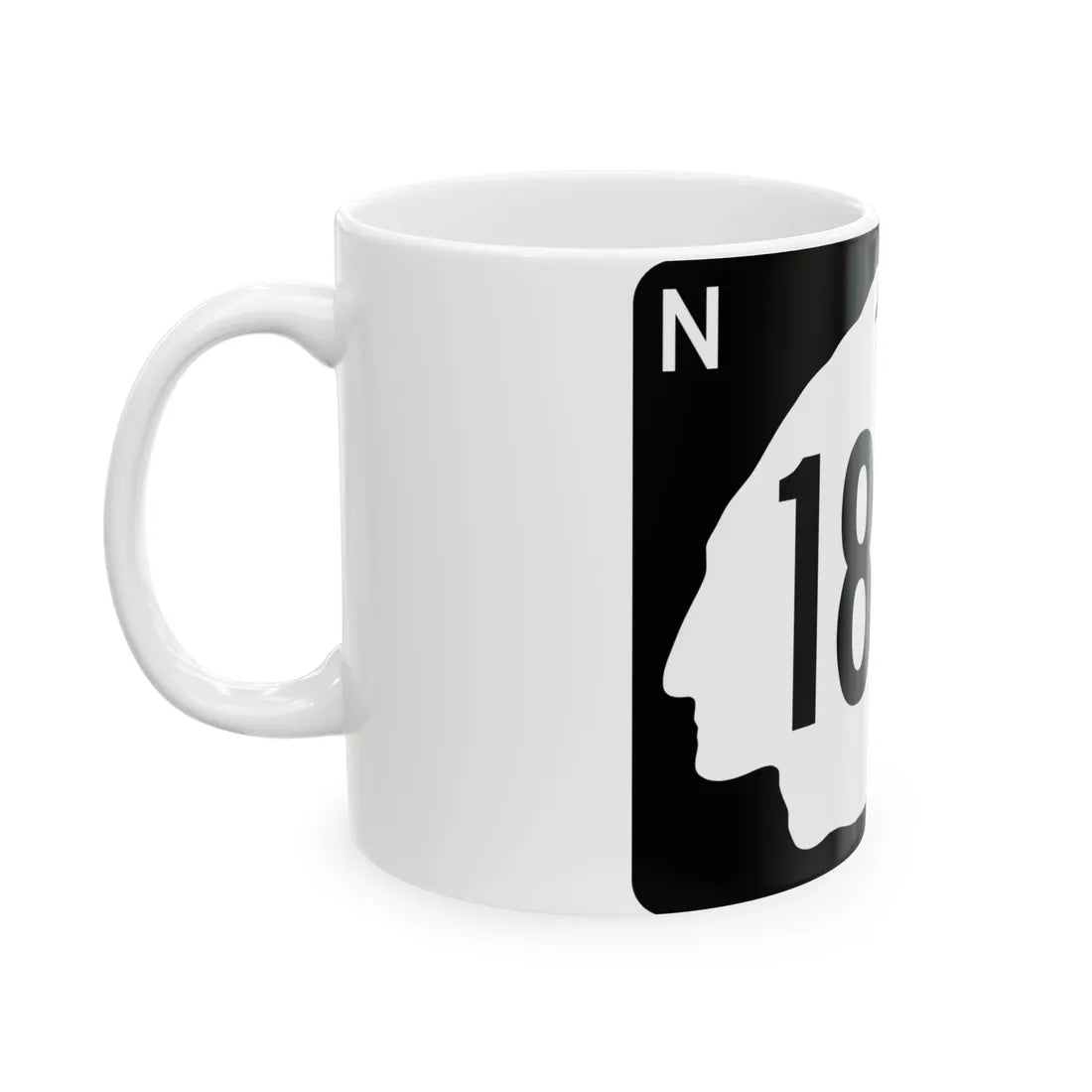 North Dakota 1806 (North Dakota) (Road Sign) White Coffee Mug - Go Mug Yourself