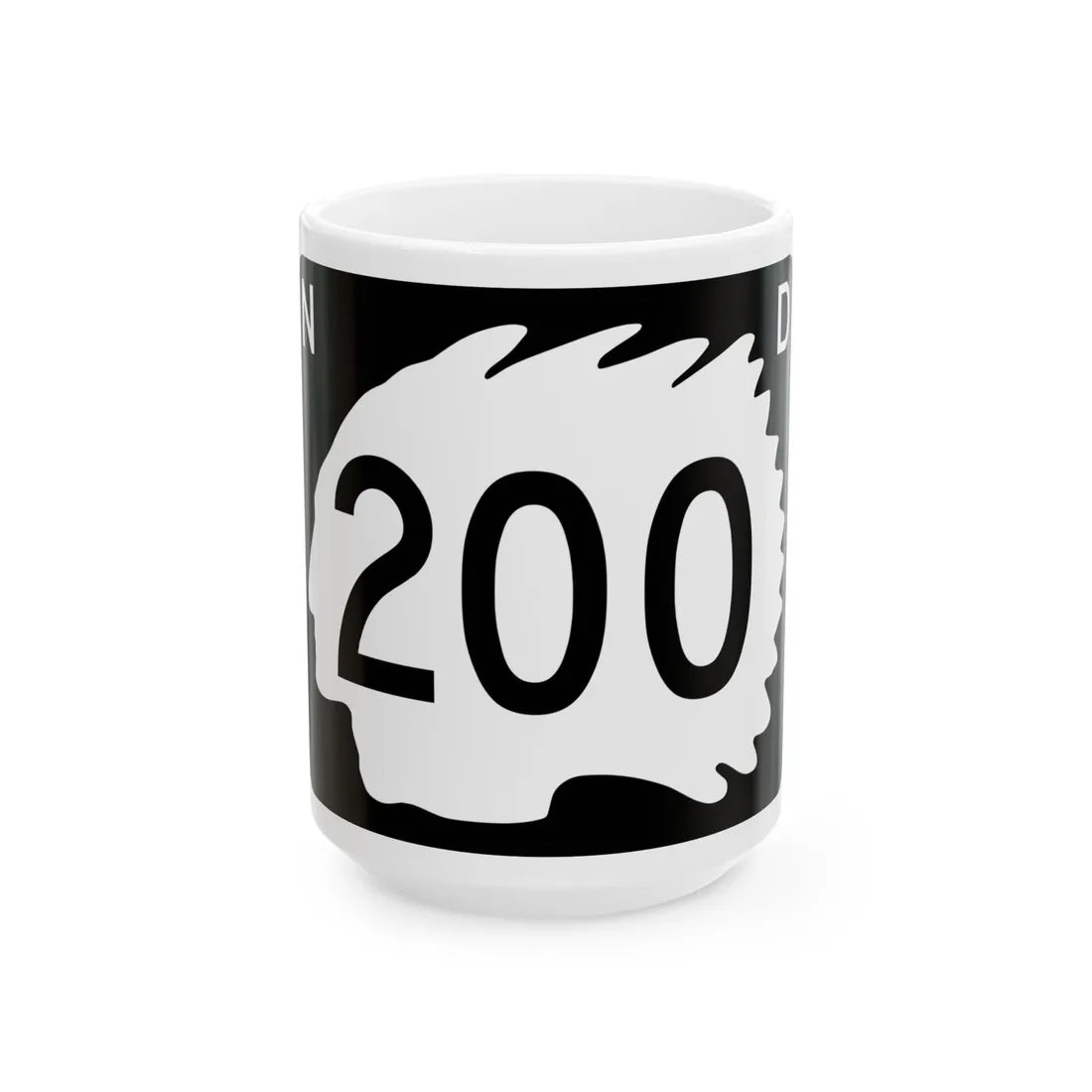 North Dakota 200 (North Dakota) (Road Sign) White Coffee Mug 15oz - Go Mug Yourself
