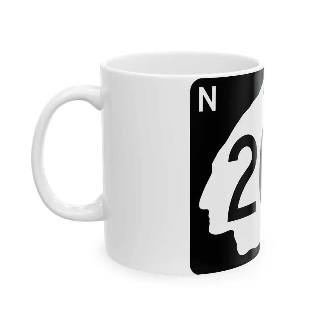 North Dakota 200 (North Dakota) (Road Sign) White Coffee Mug - Go Mug Yourself