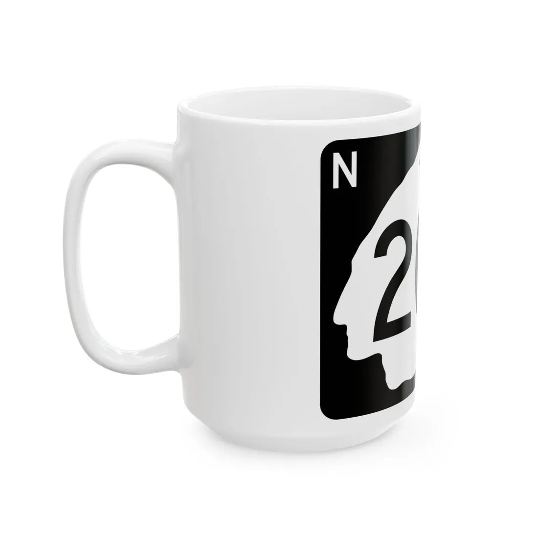 North Dakota 200 (North Dakota) (Road Sign) White Coffee Mug - Go Mug Yourself
