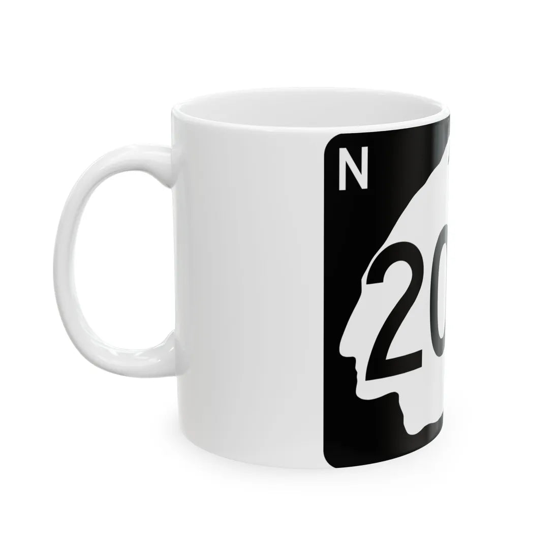 North Dakota 200A (North Dakota) (Road Sign) White Coffee Mug - Go Mug Yourself