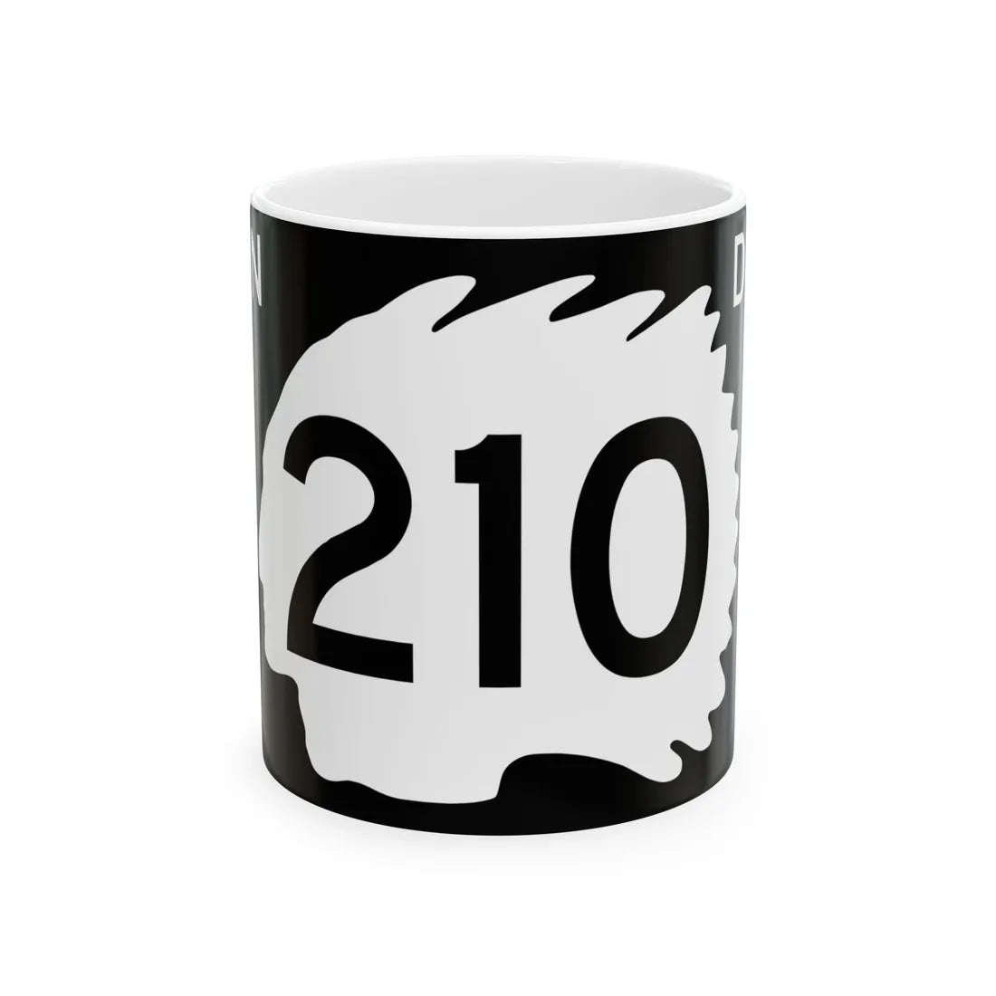 North Dakota 210 (North Dakota) (Road Sign) White Coffee Mug 11oz - Go Mug Yourself