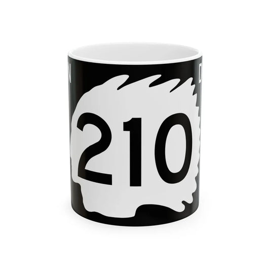 North Dakota 210 (North Dakota) (Road Sign) White Coffee Mug 11oz - Go Mug Yourself