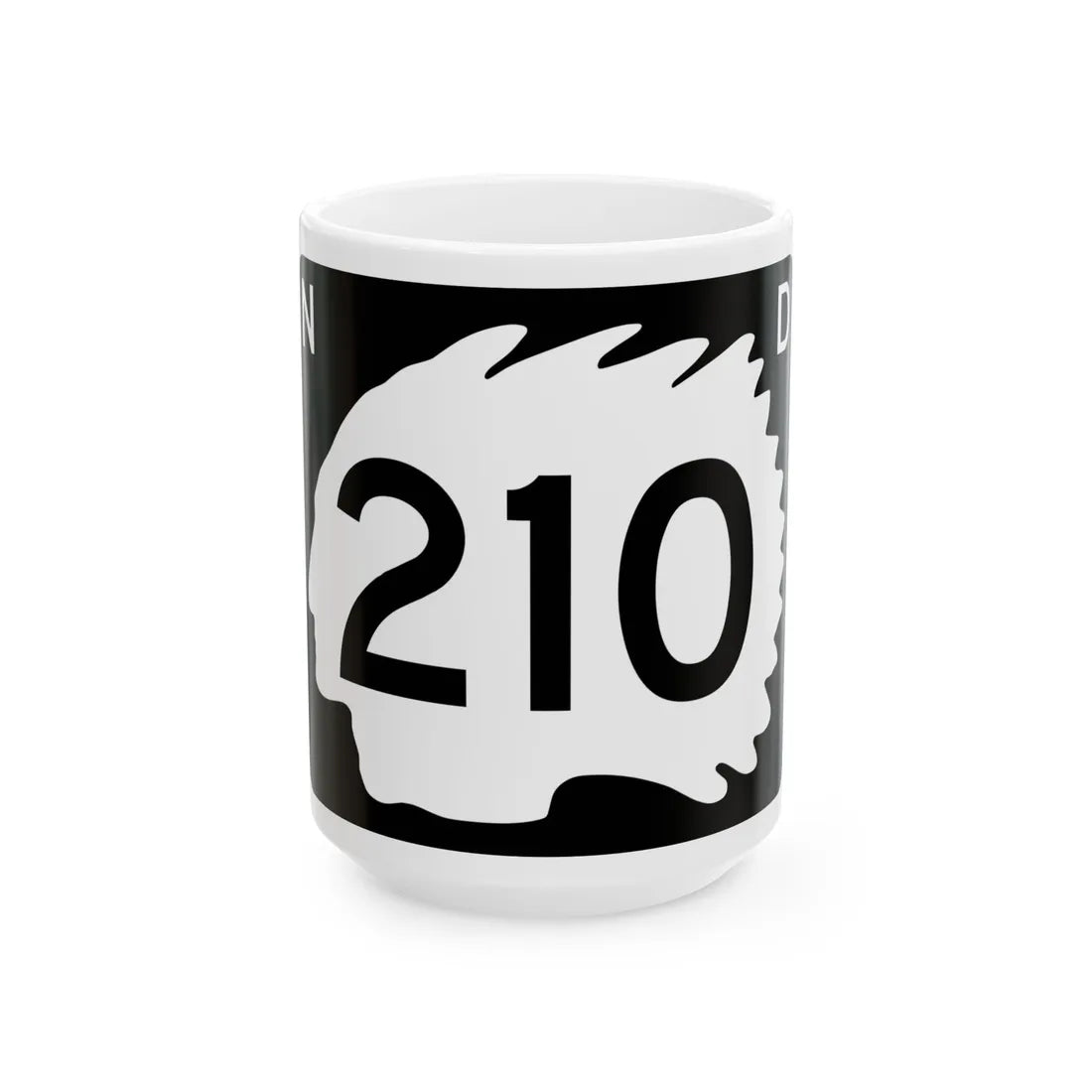 North Dakota 210 (North Dakota) (Road Sign) White Coffee Mug 15oz - Go Mug Yourself