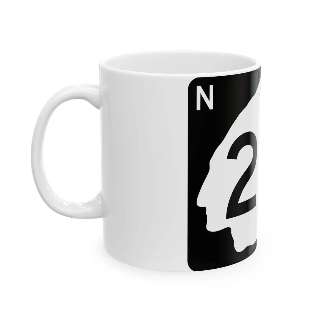 North Dakota 210 (North Dakota) (Road Sign) White Coffee Mug - Go Mug Yourself