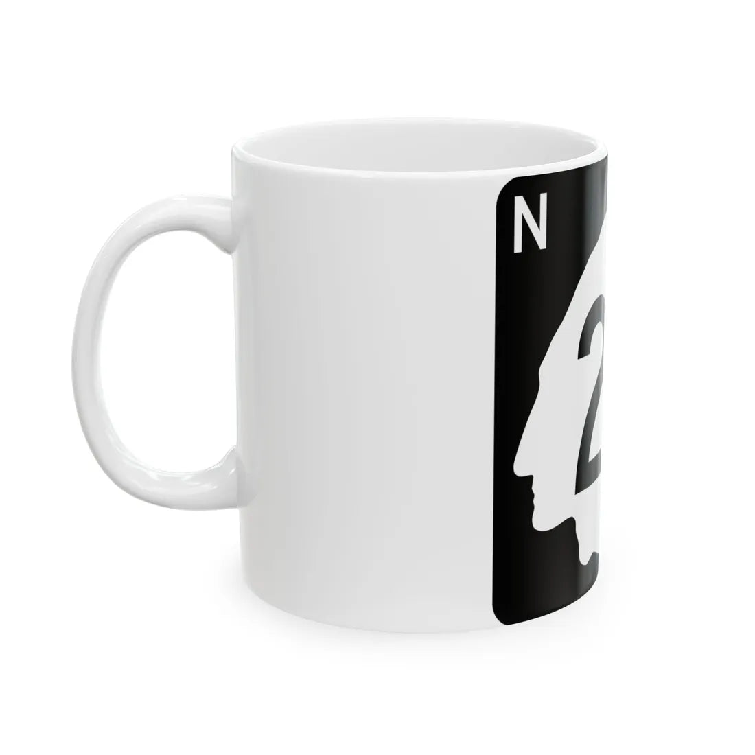 North Dakota 22 (North Dakota) (Road Sign) White Coffee Mug - Go Mug Yourself