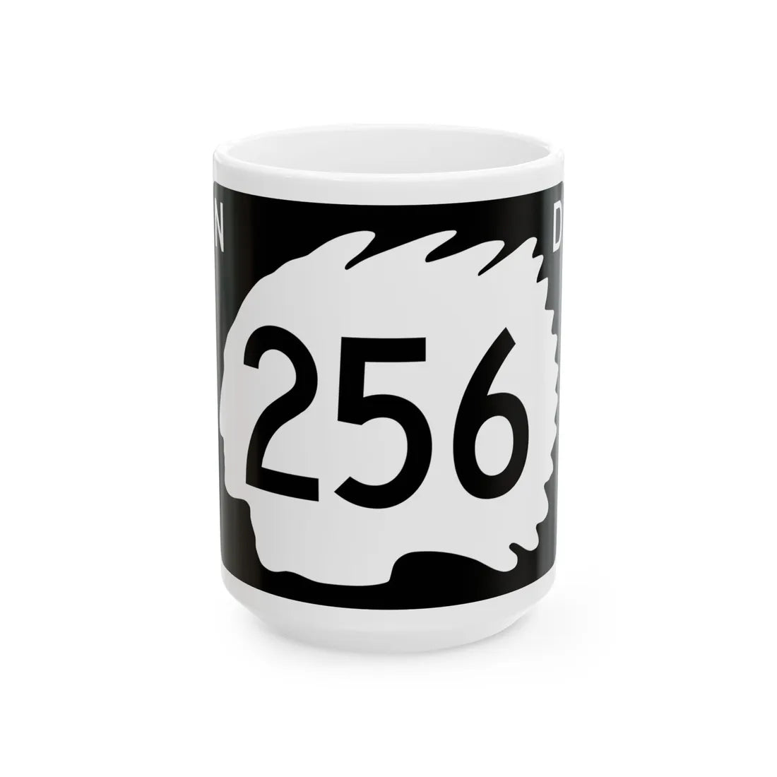 North Dakota 256 (North Dakota) (Road Sign) White Coffee Mug 15oz - Go Mug Yourself
