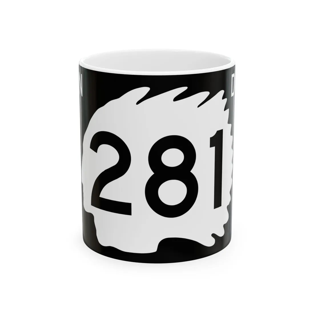 North Dakota 281 (North Dakota) (Road Sign) White Coffee Mug 11oz - Go Mug Yourself
