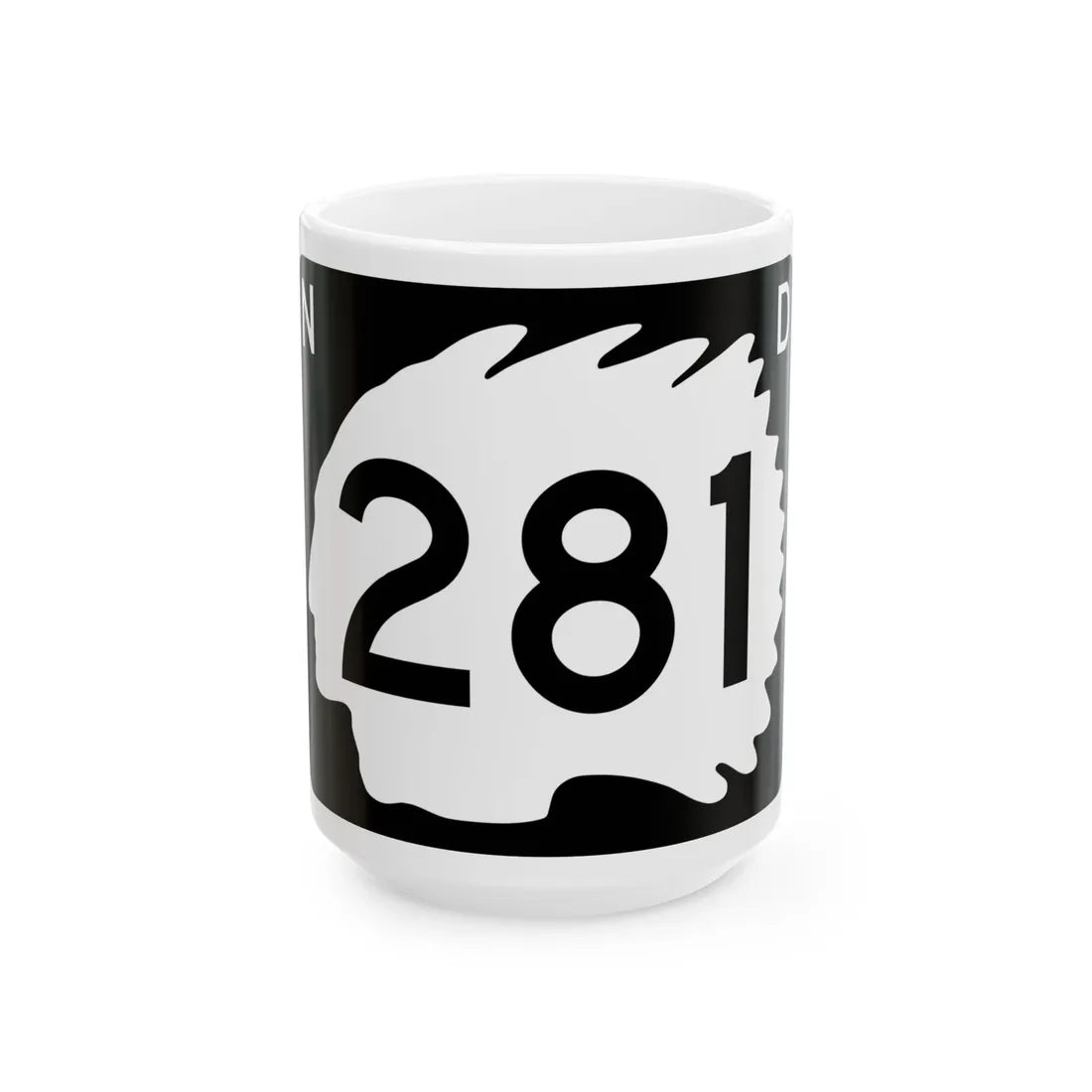 North Dakota 281 (North Dakota) (Road Sign) White Coffee Mug 15oz - Go Mug Yourself