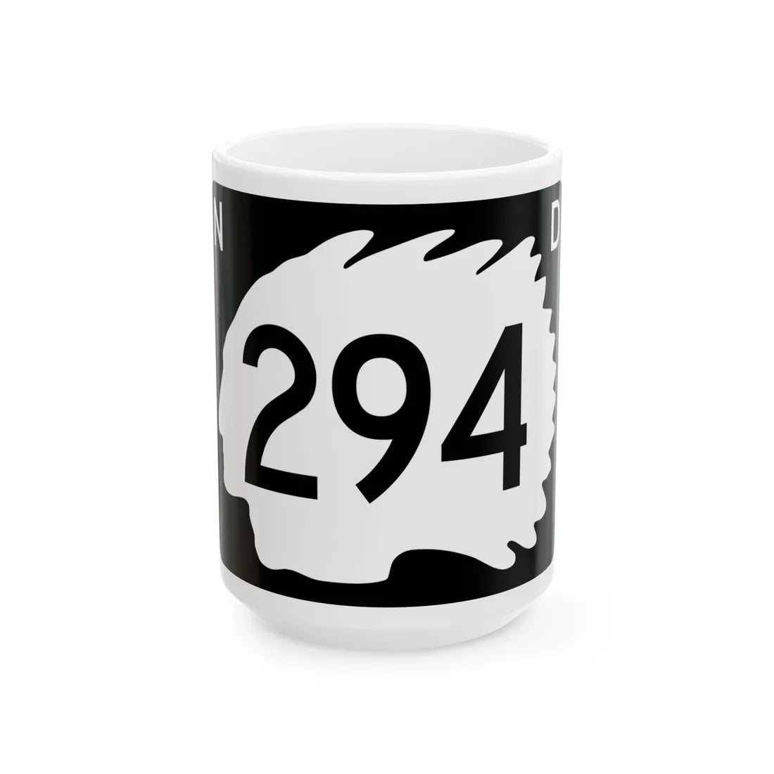 North Dakota 294 (North Dakota) (Road Sign) White Coffee Mug 15oz - Go Mug Yourself