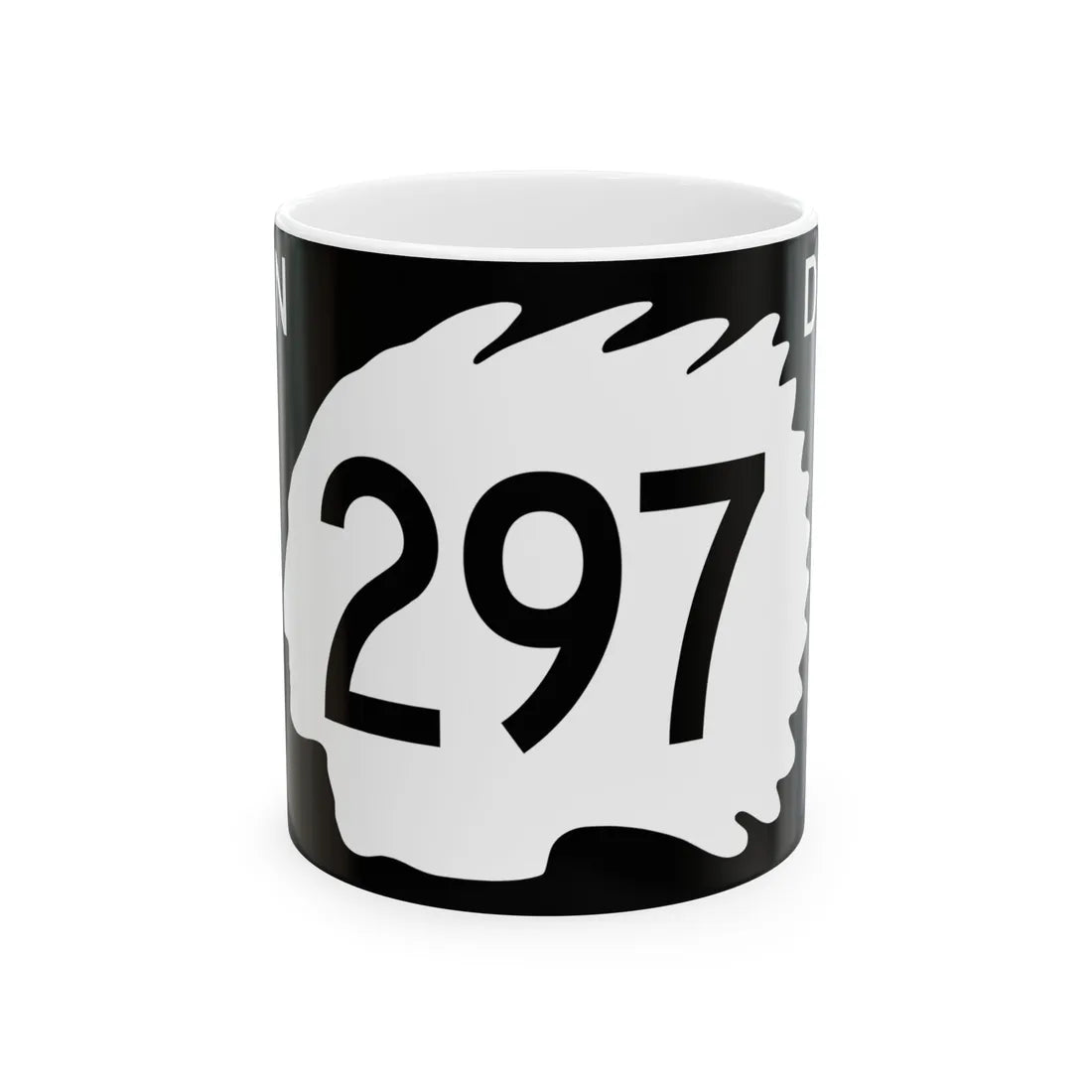 North Dakota 297 (North Dakota) (Road Sign) White Coffee Mug 11oz - Go Mug Yourself