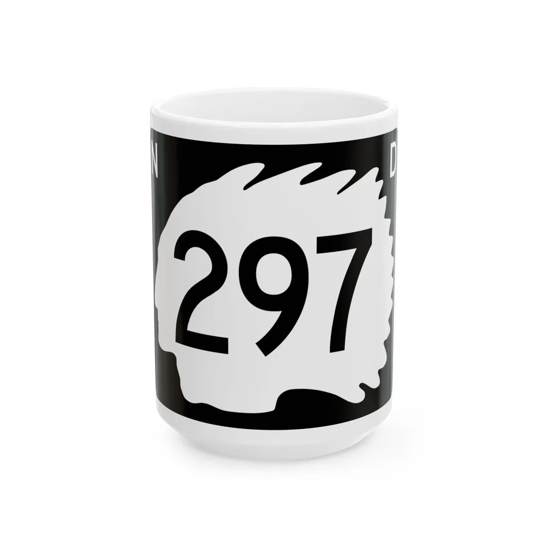 North Dakota 297 (North Dakota) (Road Sign) White Coffee Mug 15oz - Go Mug Yourself