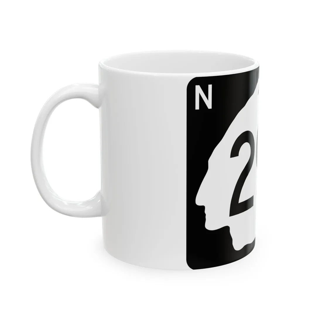 North Dakota 297 (North Dakota) (Road Sign) White Coffee Mug - Go Mug Yourself