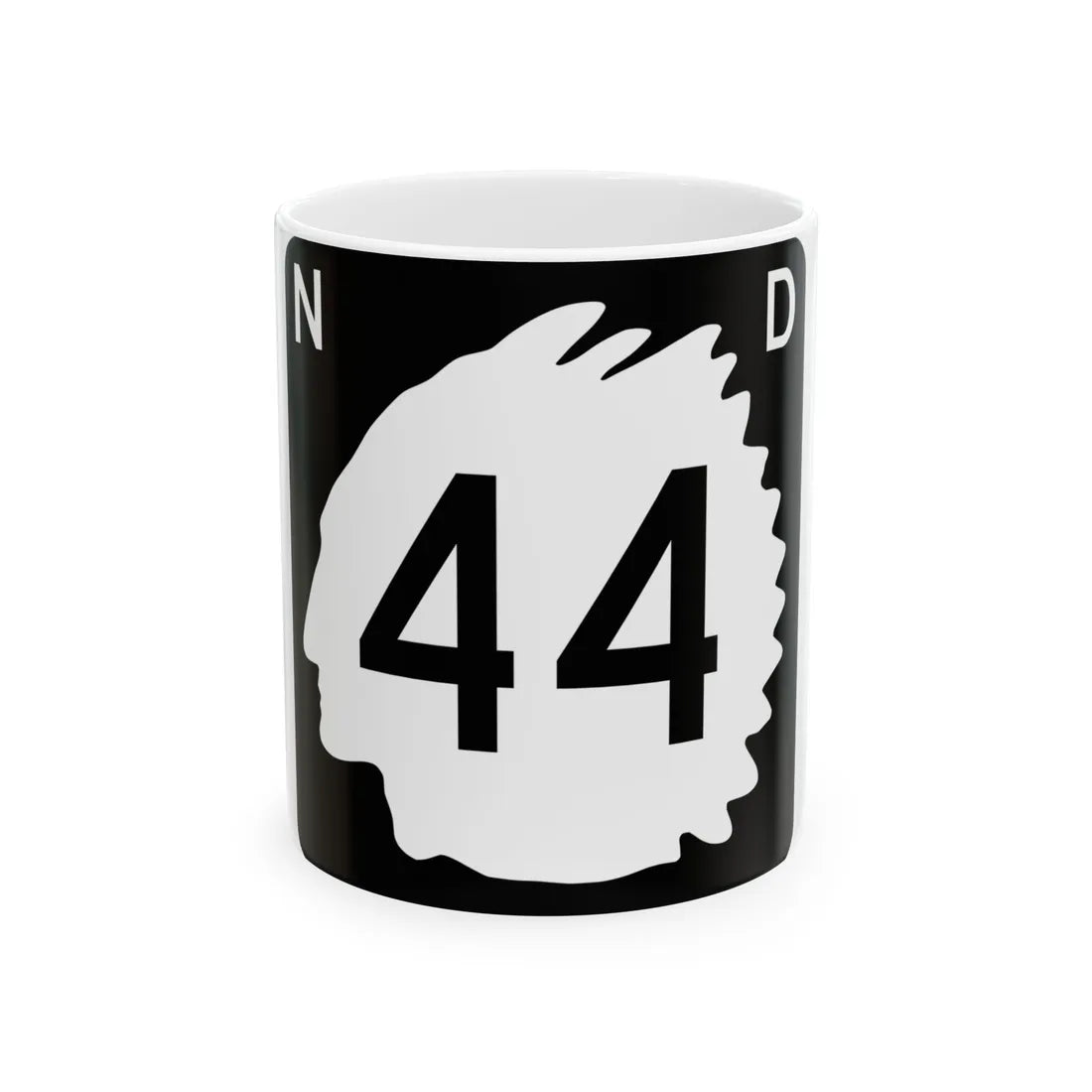 North Dakota 44 (North Dakota) (Road Sign) White Coffee Mug 11oz - Go Mug Yourself