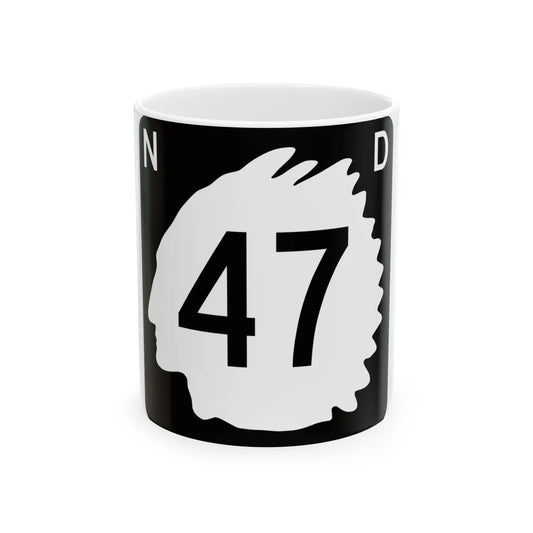 North Dakota 47 (North Dakota) (Road Sign) White Coffee Mug 11oz - Go Mug Yourself