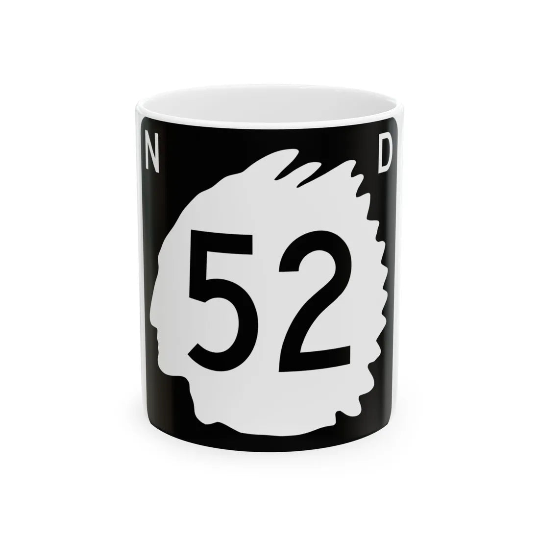 North Dakota 52 (North Dakota) (Road Sign) White Coffee Mug 11oz - Go Mug Yourself