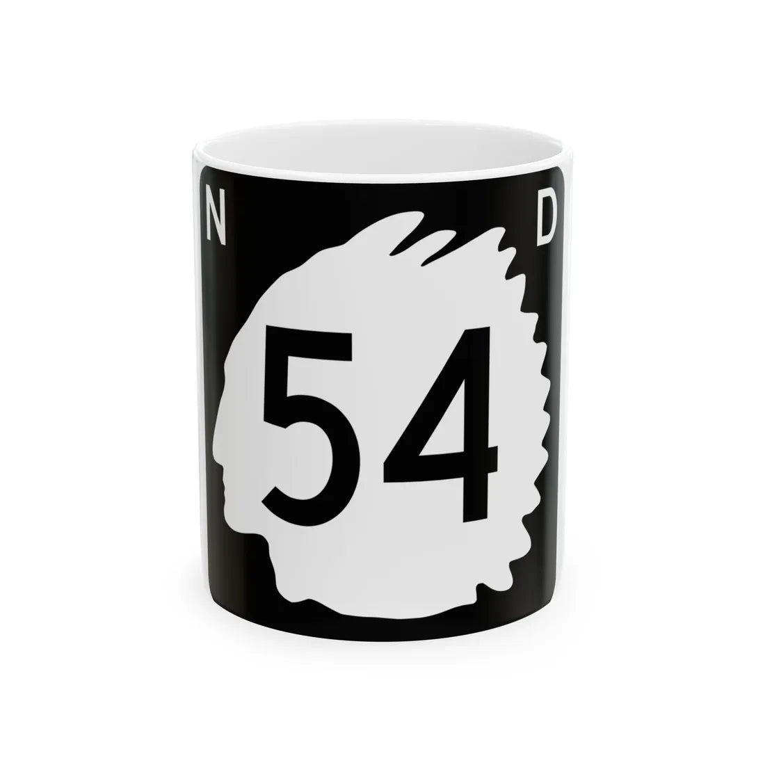 North Dakota 54 (North Dakota) (Road Sign) White Coffee Mug 11oz - Go Mug Yourself