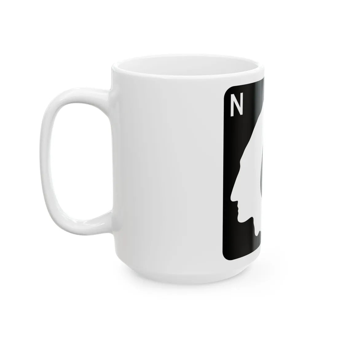 North Dakota 6 (North Dakota) (Road Sign) White Coffee Mug - Go Mug Yourself