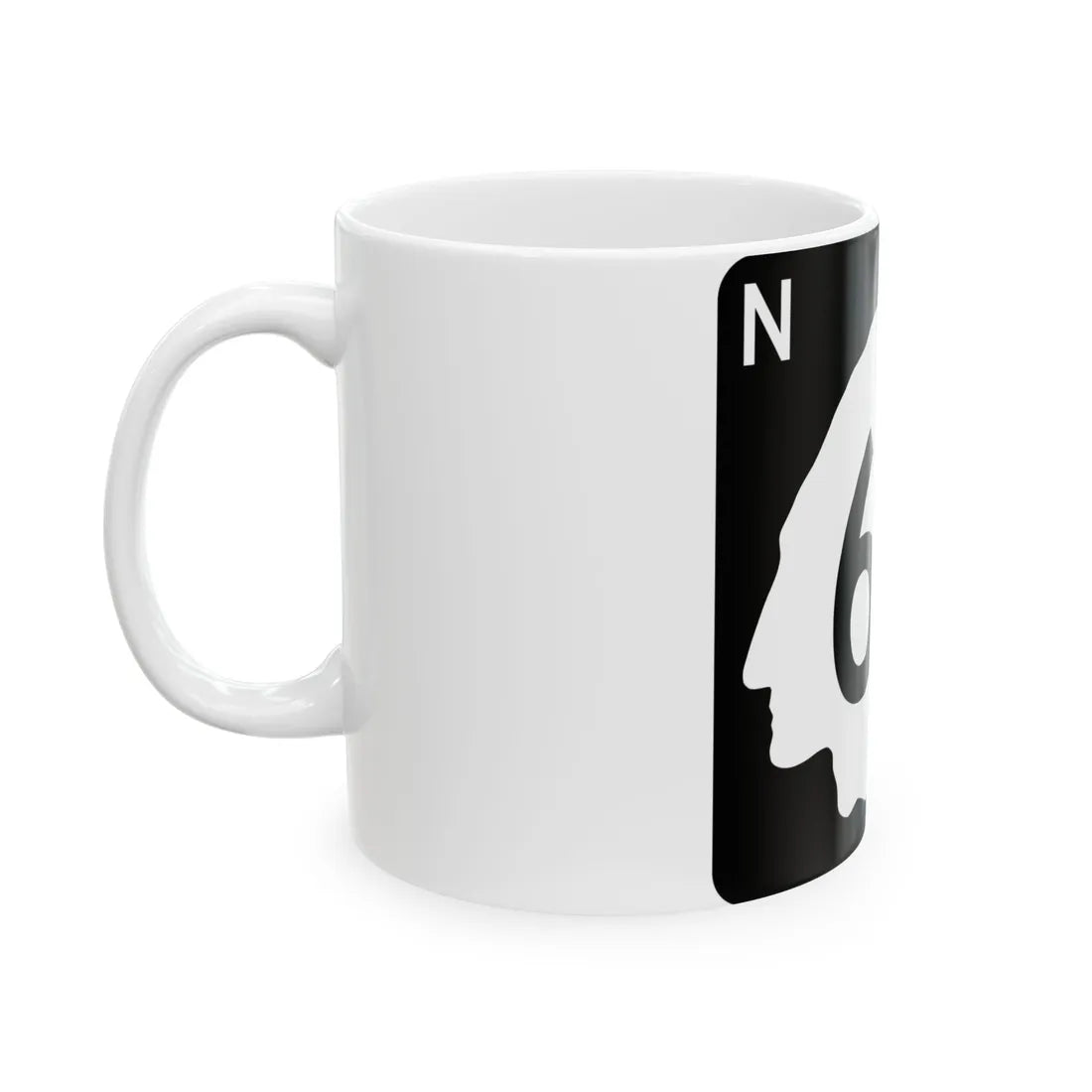 North Dakota 63 (North Dakota) (Road Sign) White Coffee Mug - Go Mug Yourself