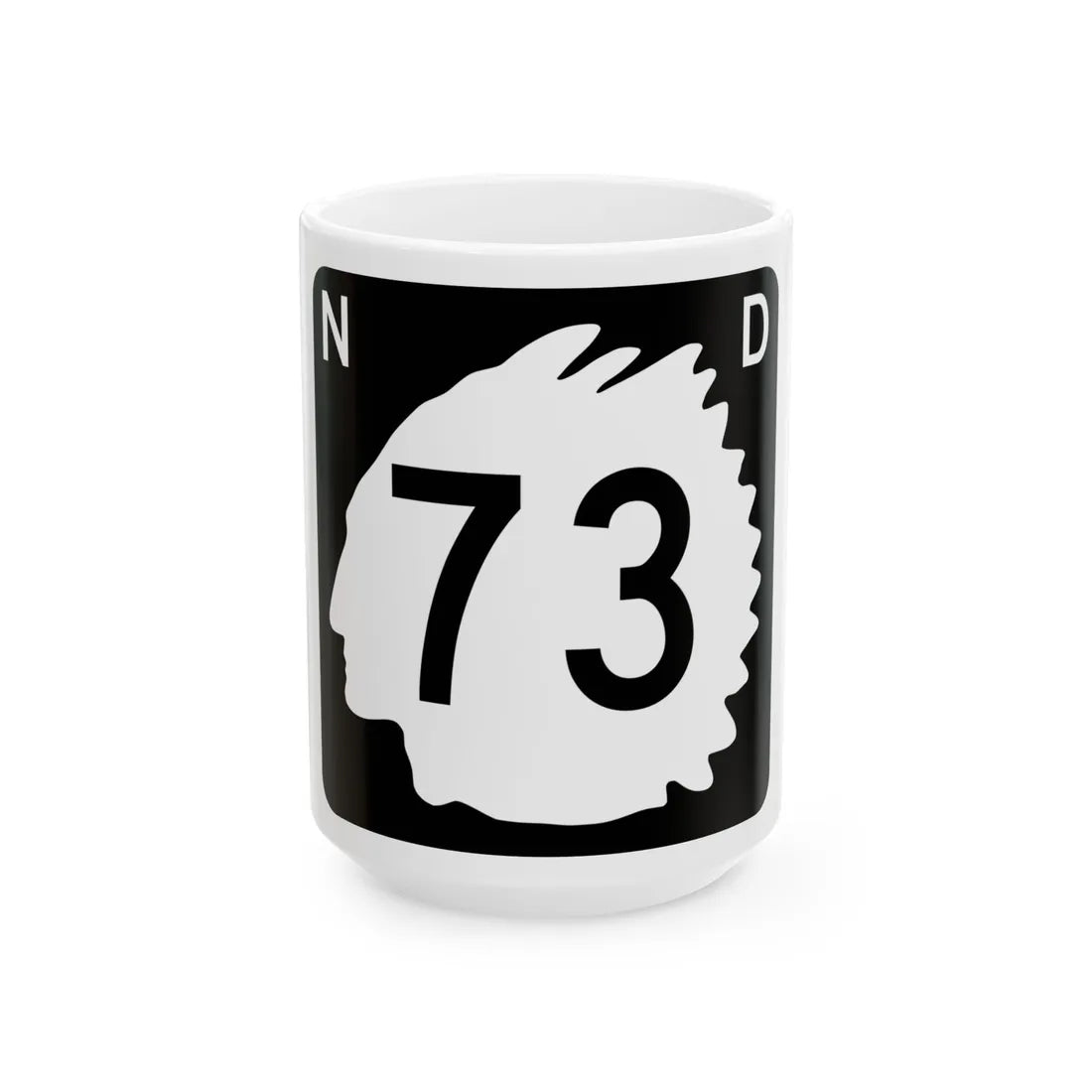North Dakota 73 (North Dakota) (Road Sign) White Coffee Mug 15oz - Go Mug Yourself