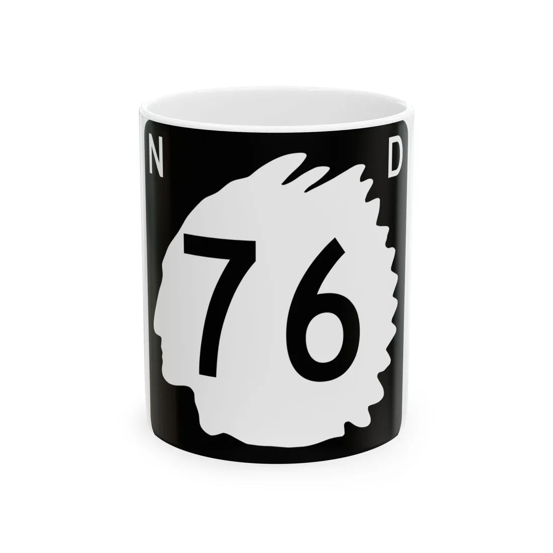 North Dakota 76 (North Dakota) (Road Sign) White Coffee Mug 11oz - Go Mug Yourself