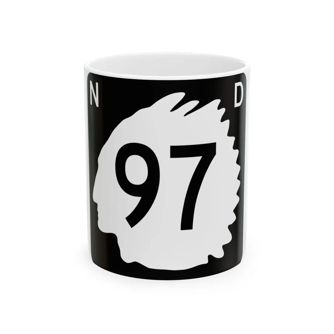 North Dakota 97 (North Dakota) (Road Sign) White Coffee Mug 11oz - Go Mug Yourself