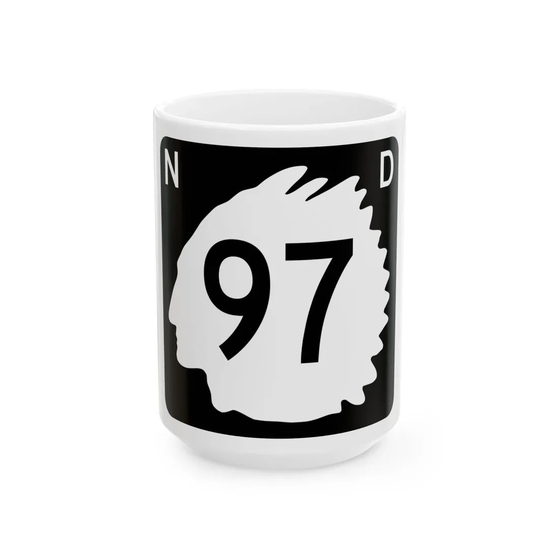North Dakota 97 (North Dakota) (Road Sign) White Coffee Mug 15oz - Go Mug Yourself