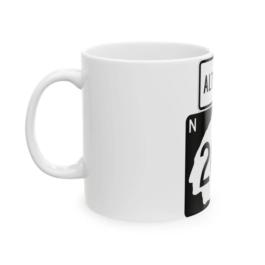 North Dakota Alt 200 (North Dakota) (Road Sign) White Coffee Mug - Go Mug Yourself