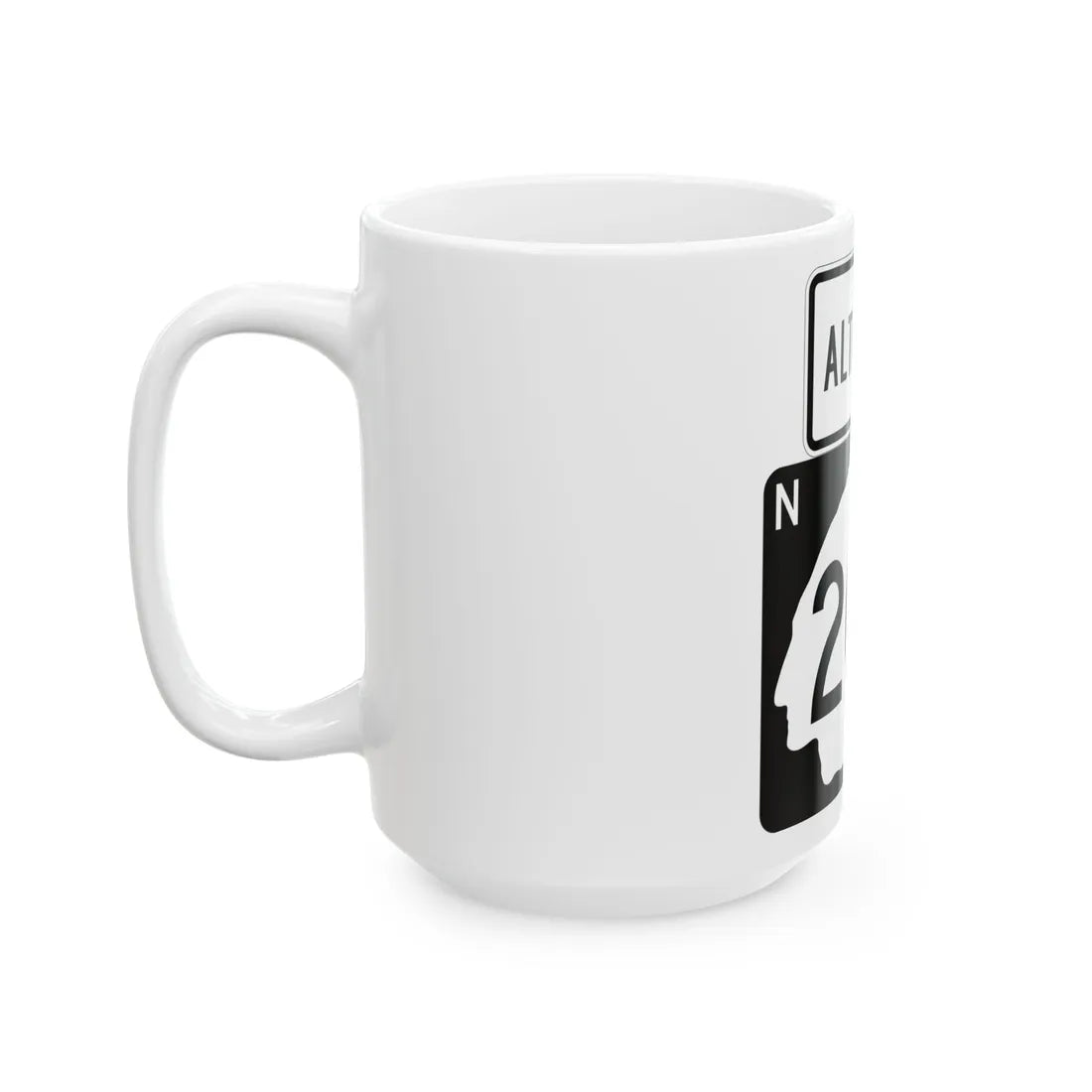 North Dakota Alt 200 (North Dakota) (Road Sign) White Coffee Mug - Go Mug Yourself