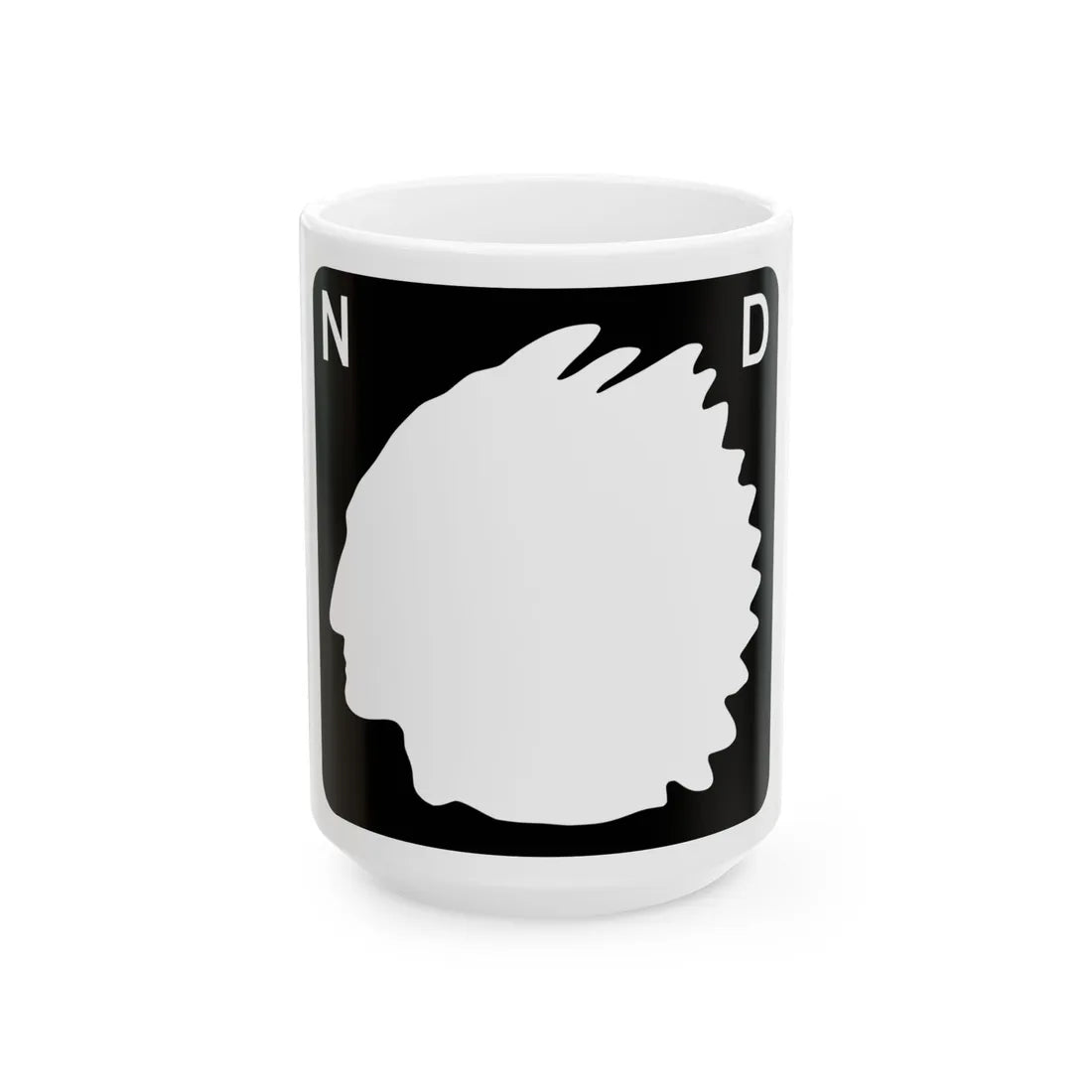 North Dakota blank (North Dakota) (Road Sign) White Coffee Mug 15oz - Go Mug Yourself
