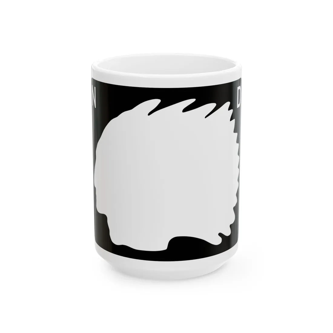 North Dakota wide blank (North Dakota) (Road Sign) White Coffee Mug 15oz - Go Mug Yourself