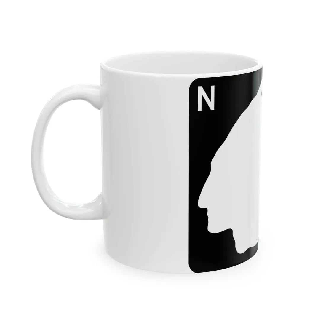 North Dakota wide blank (North Dakota) (Road Sign) White Coffee Mug - Go Mug Yourself