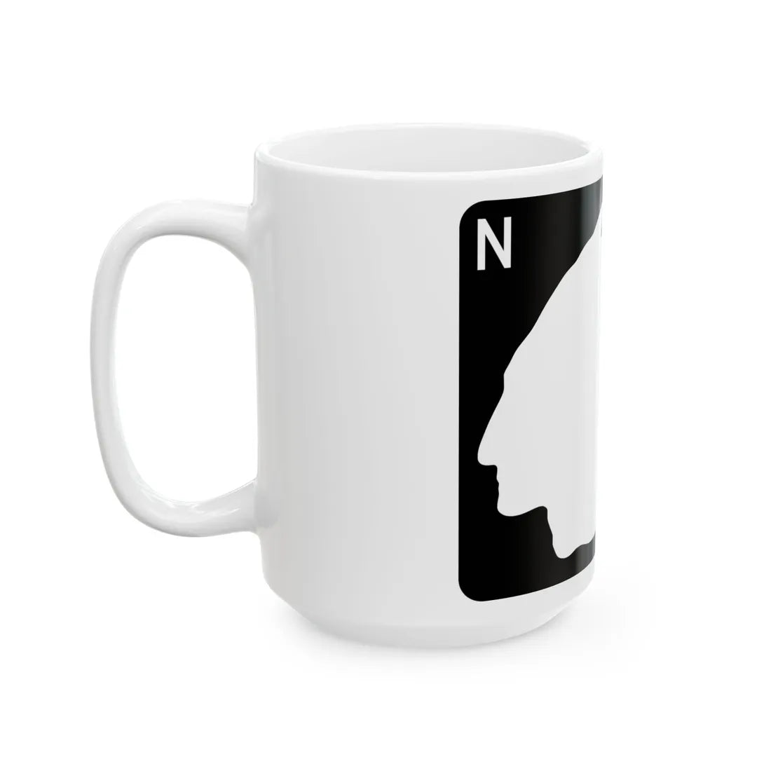 North Dakota wide blank (North Dakota) (Road Sign) White Coffee Mug - Go Mug Yourself