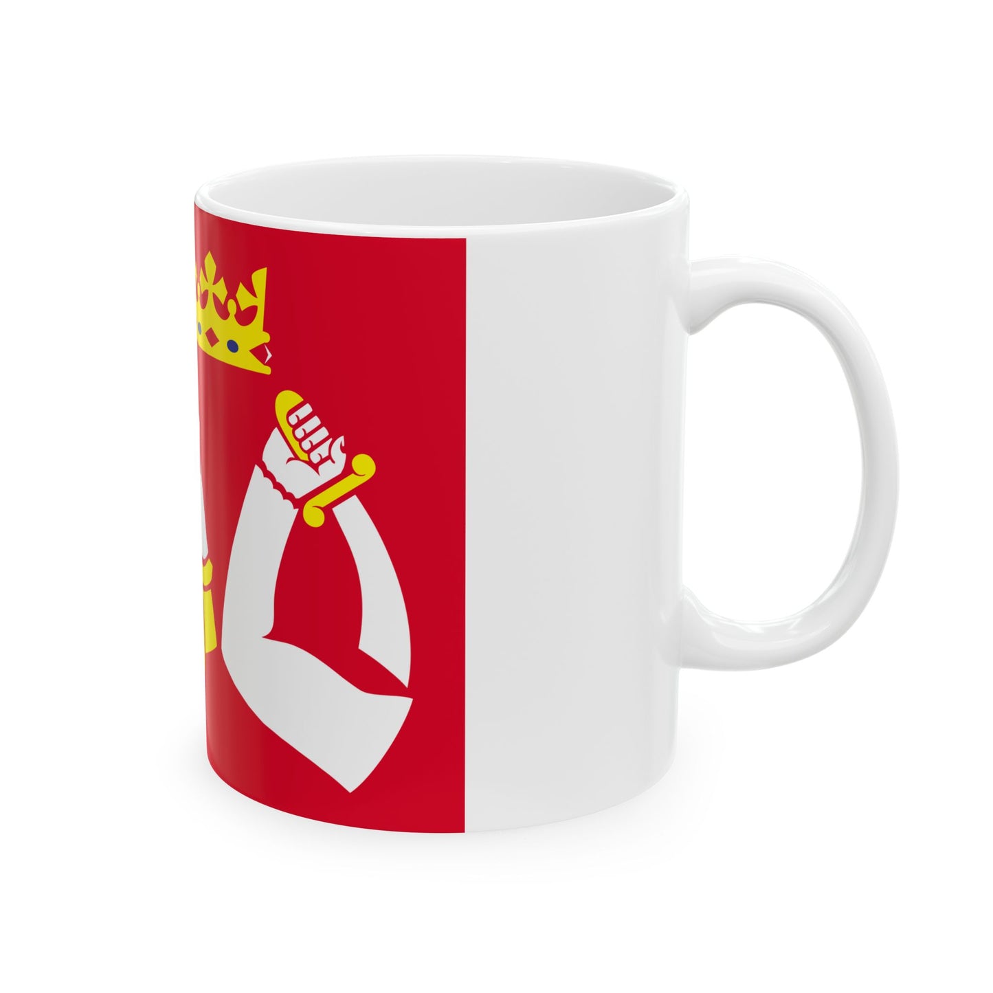 North karelia flag (Finland) White Coffee Mug-Go Mug Yourself