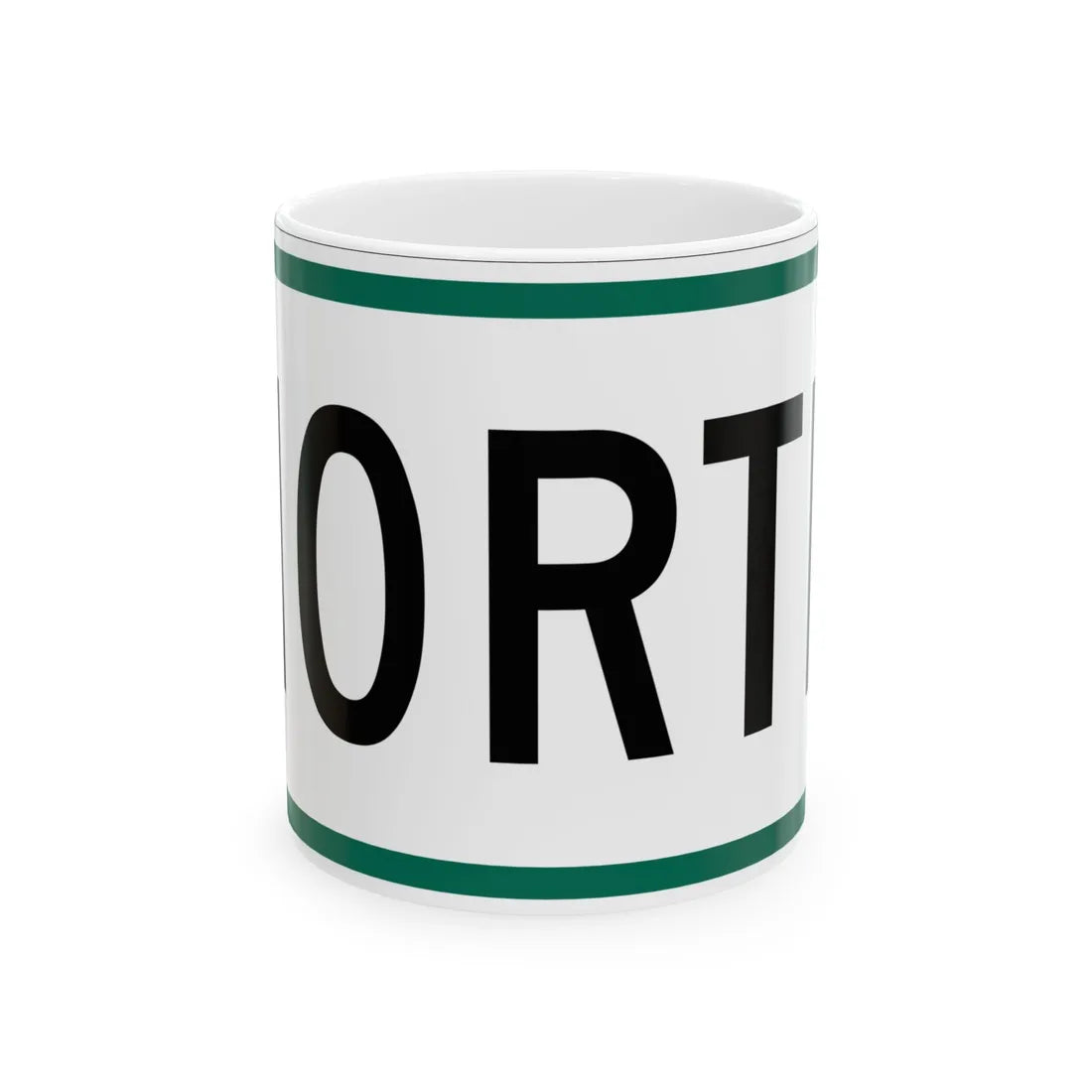 North plate small South Dakota (South Dakota) (Road Sign) White Coffee Mug 11oz - Go Mug Yourself