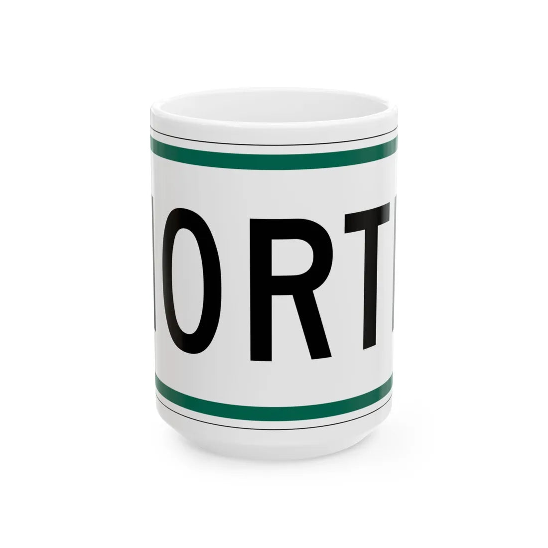 North plate small South Dakota (South Dakota) (Road Sign) White Coffee Mug 15oz - Go Mug Yourself